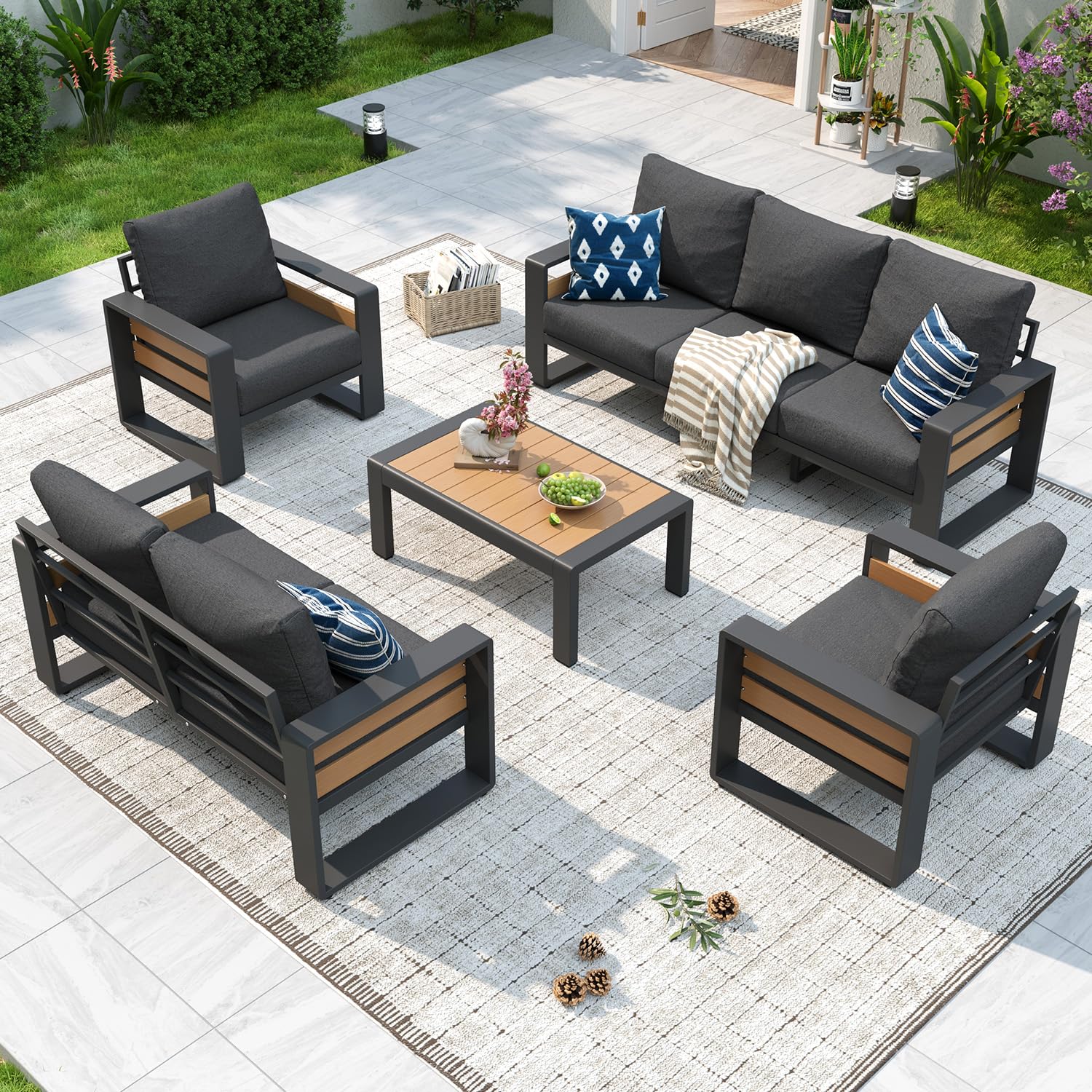 Agio International 5-Piece Aluminum Outdoor Sectional