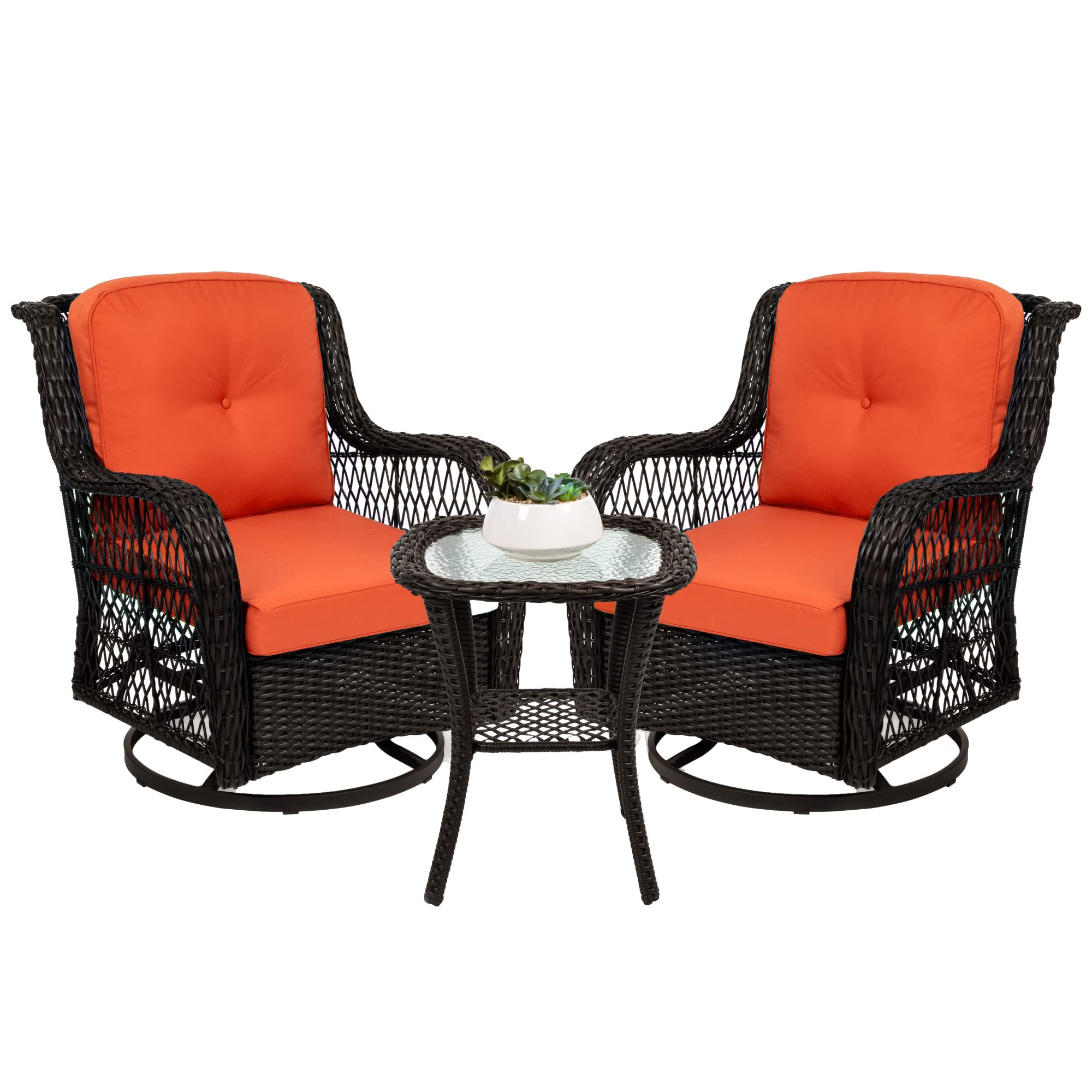 Best Choice Products Wicker Swivel Rocking Patio Dining Chair