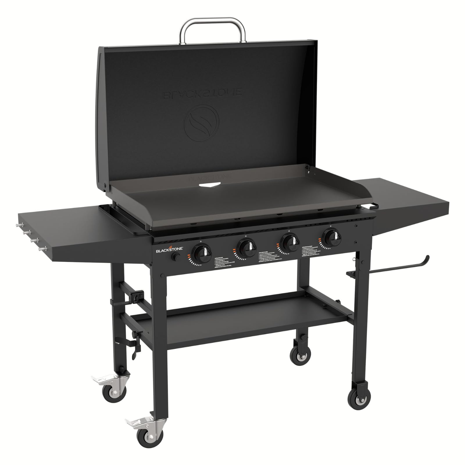 Blackstone 36 Inch Outdoor Flat Top Gas Grill Griddle Station 4 Burner with Hood