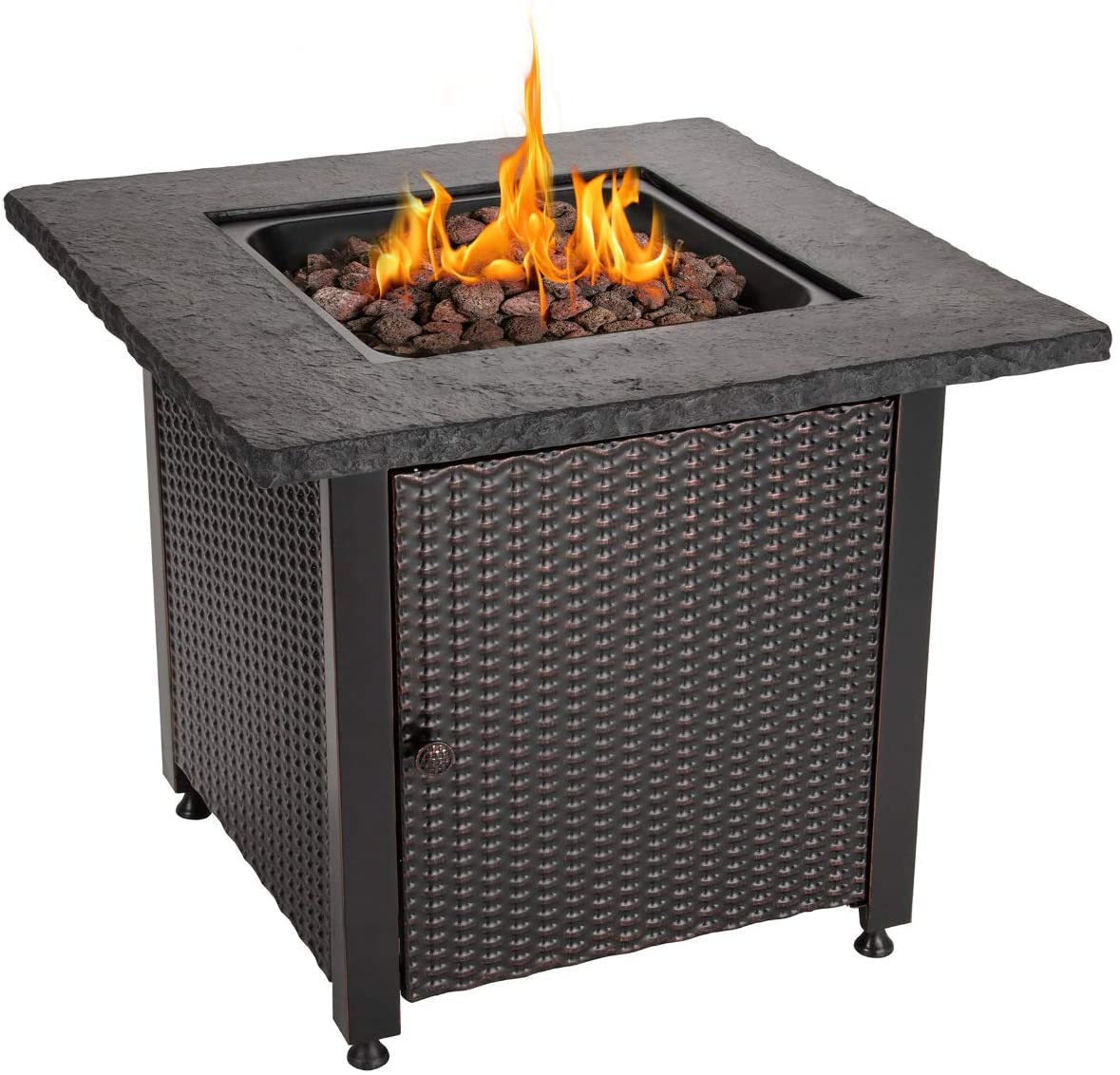 Celestial Fire Glass 12-Inch Propane Fire Pit Burner Insert Kit with Lava Rock