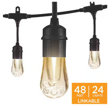 Enbrighten 48-Count 48-Ft Vintage LED Outdoor Café String Lights