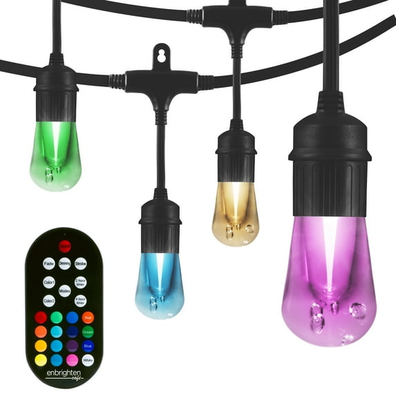 Enbrighten 48-ft Seasons Color-Changing LED Cafe String Lights