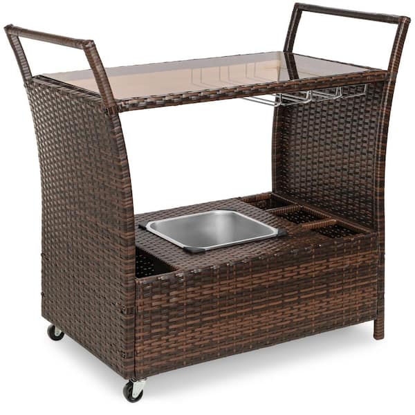 Flash Furniture Lila Indoor/Outdoor Rolling Bar Cart