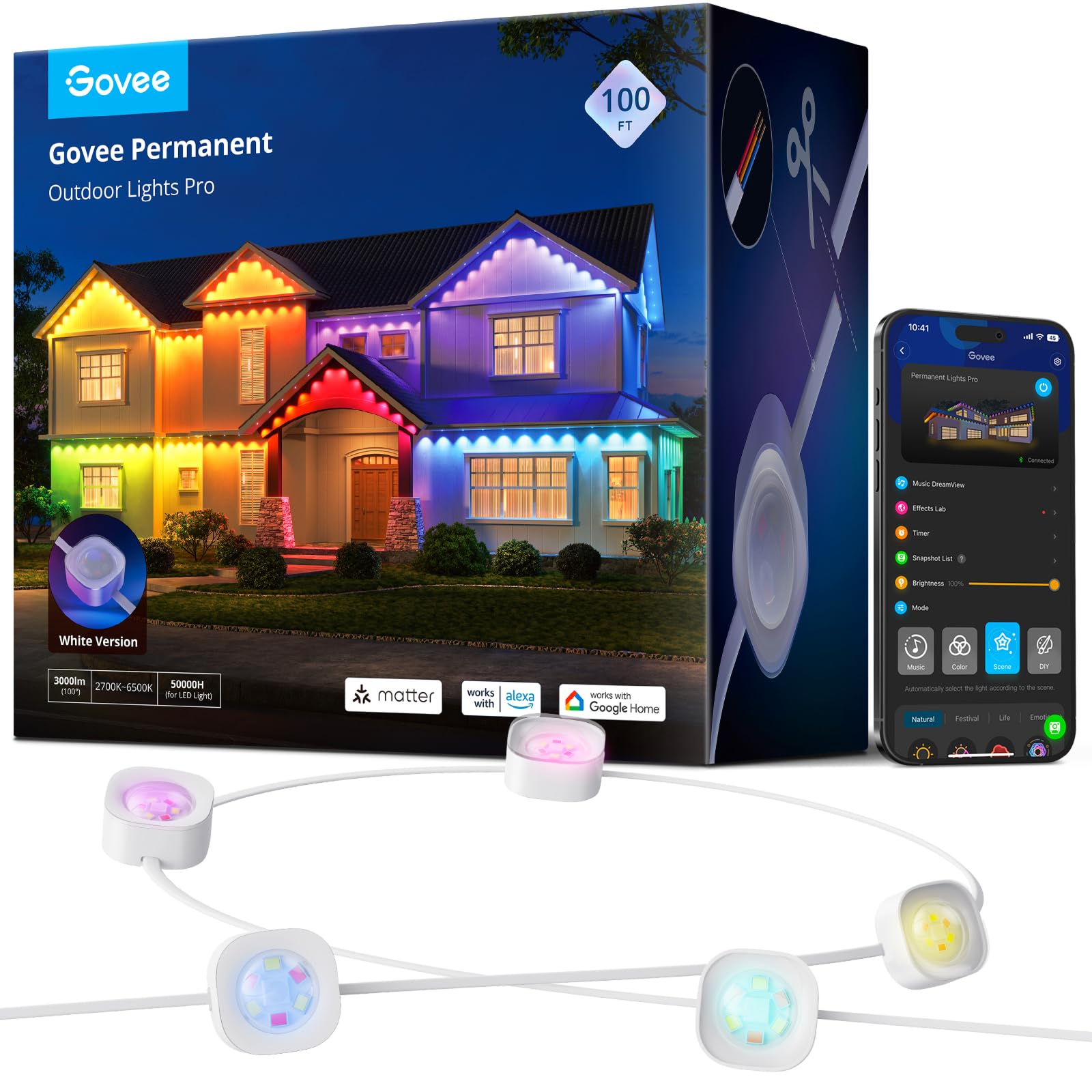 Govee Permanent Outdoor Lights RGBIC 100ft
