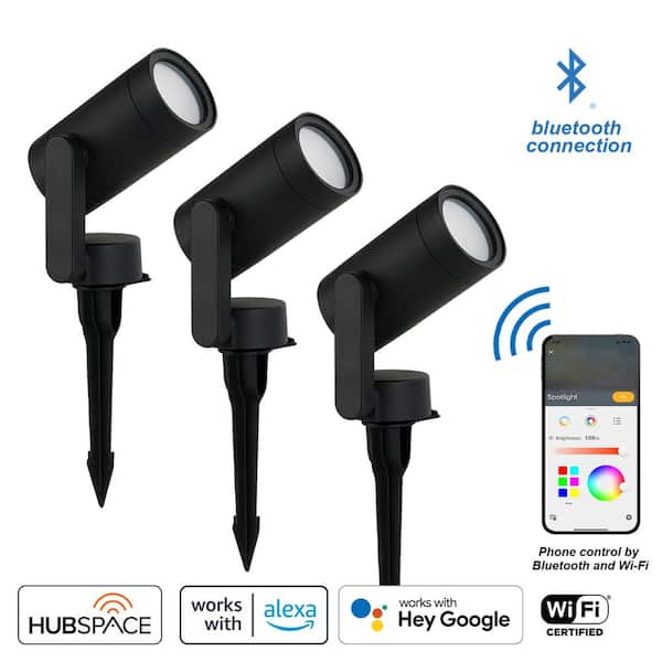 Hampton Bay 6-Watt Low Voltage Black LED Outdoor Landscape Spotlight (4-Pack)