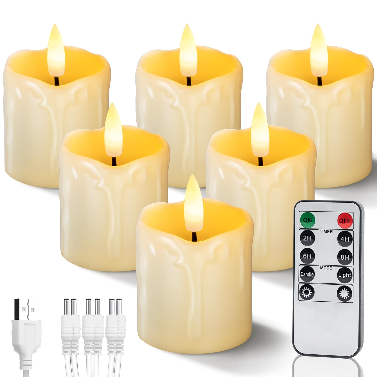 Homemory Realistic Flameless LED Candles with Remote Set of 7