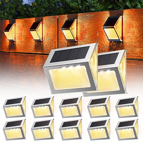 JACKYLED Solar Step Lights Outdoor 12 Pack