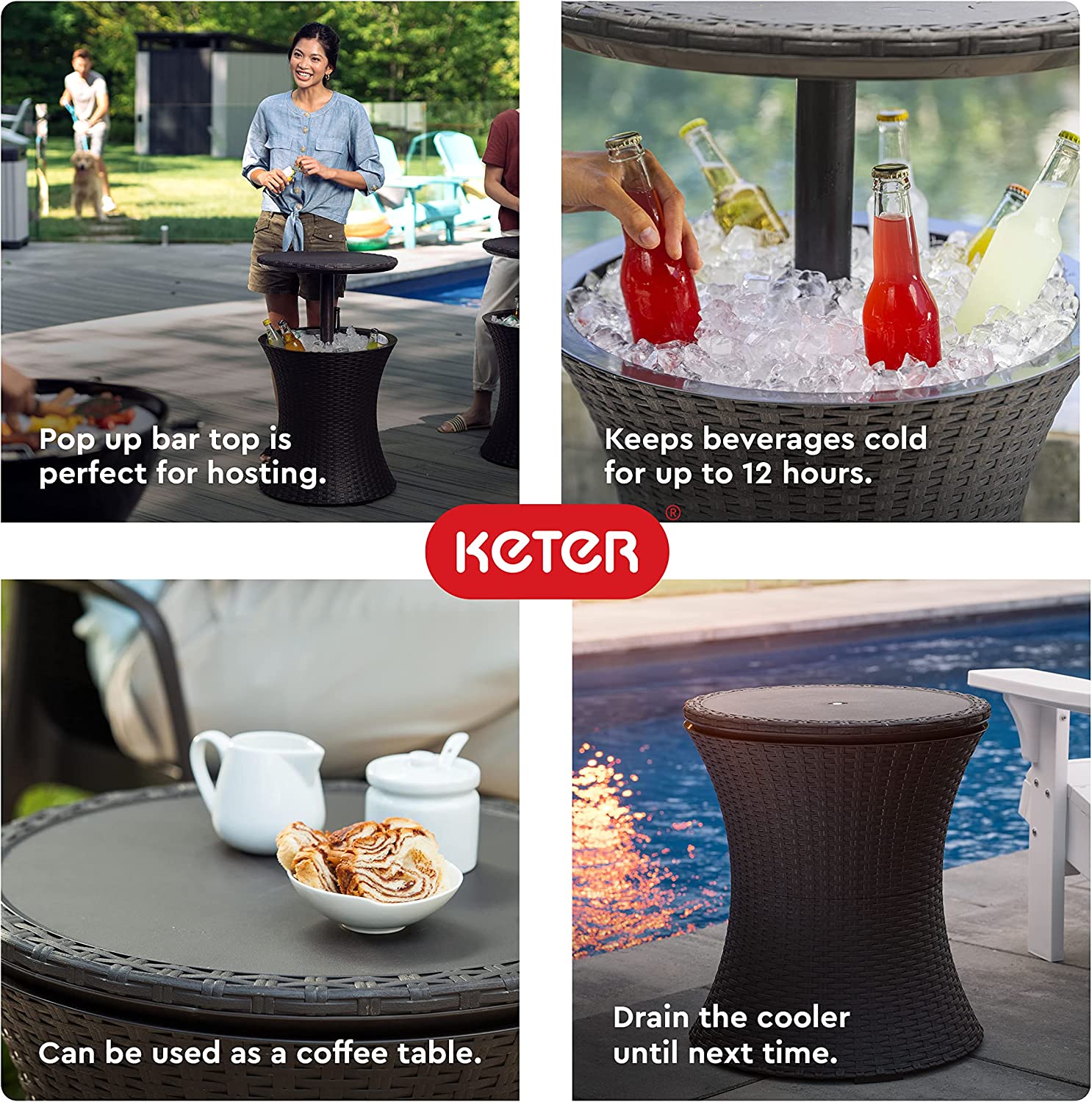 Keter Pacific 2-Pack All-Weather Outdoor Side Table