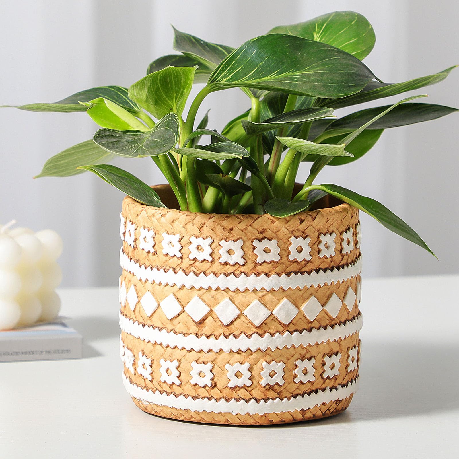 LA JOLIE MUSE Hanging Basket Planter 12 Inch, Faux Concrete