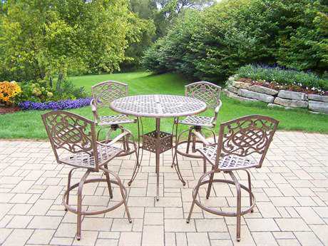 Oakland Living Mississippi 5-Piece Cast Aluminum Outdoor Dining Set