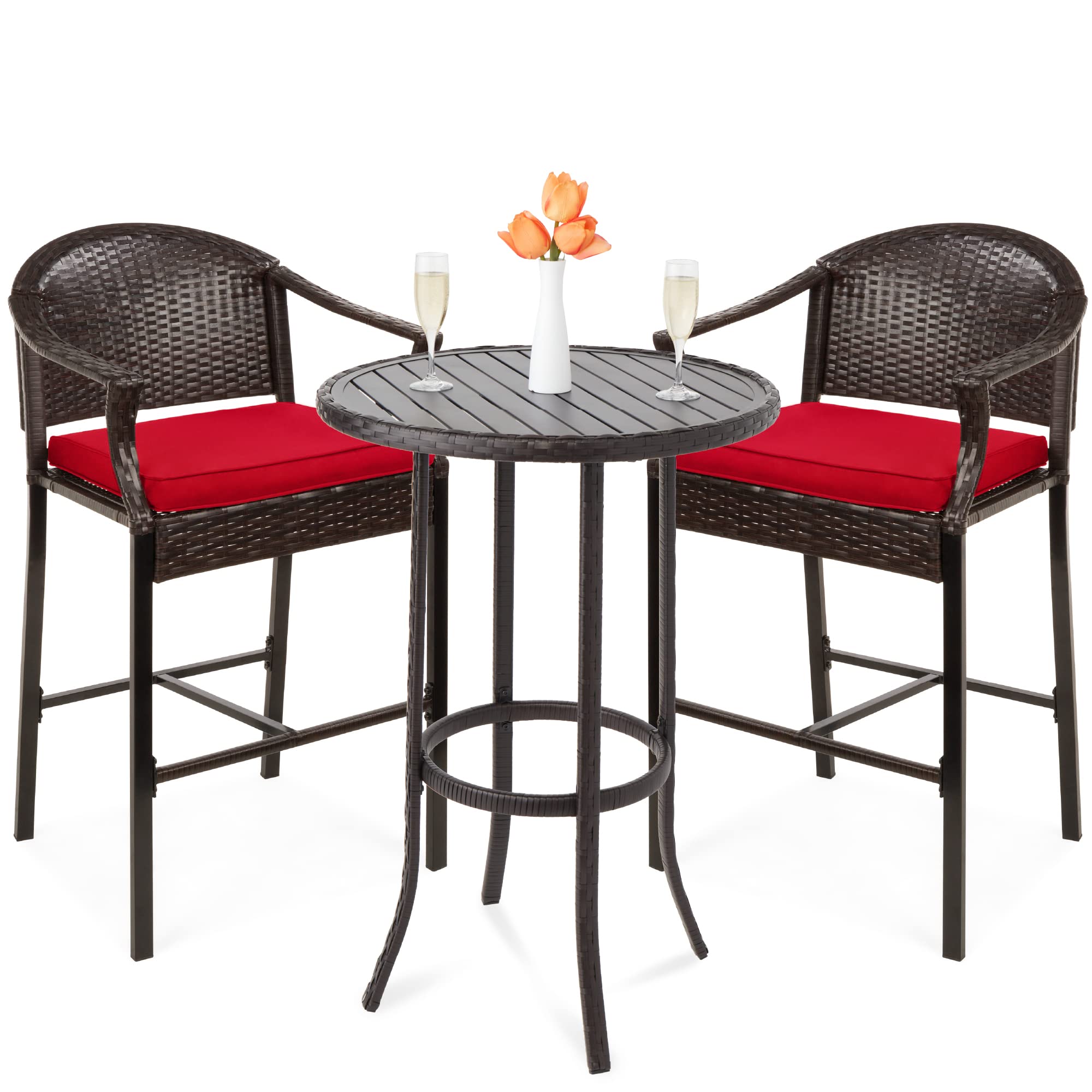 Outsunny 3-Piece Patio Bistro Set Outdoor Table and Chairs