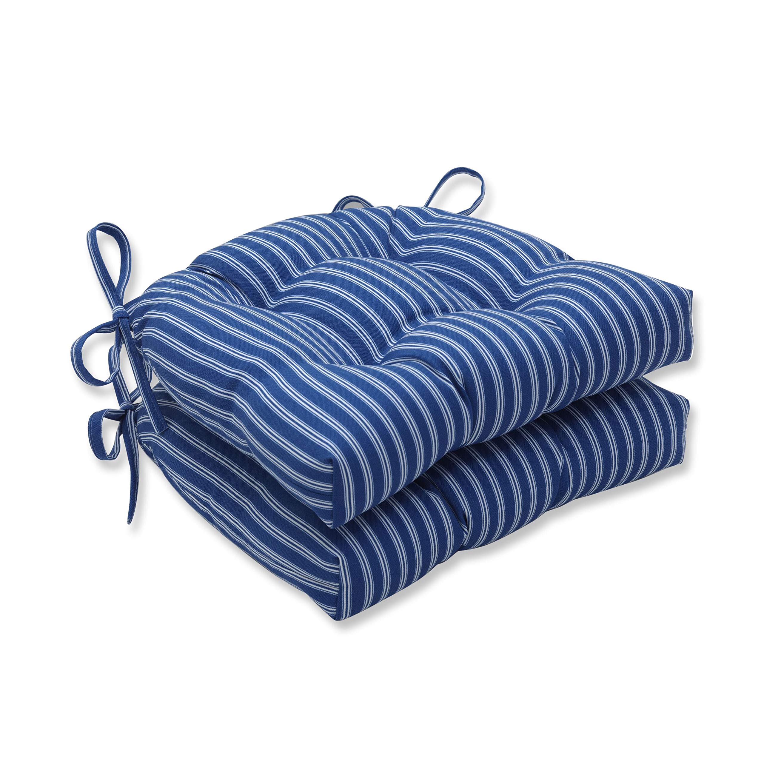 Pillow Perfect Outdoor/Indoor Forsyth Stripe Tufted Chair Pad