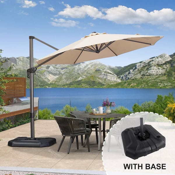 Purple Leaf 10 Foot Patio Umbrella Outdoor Offset Cantilever Umbrella