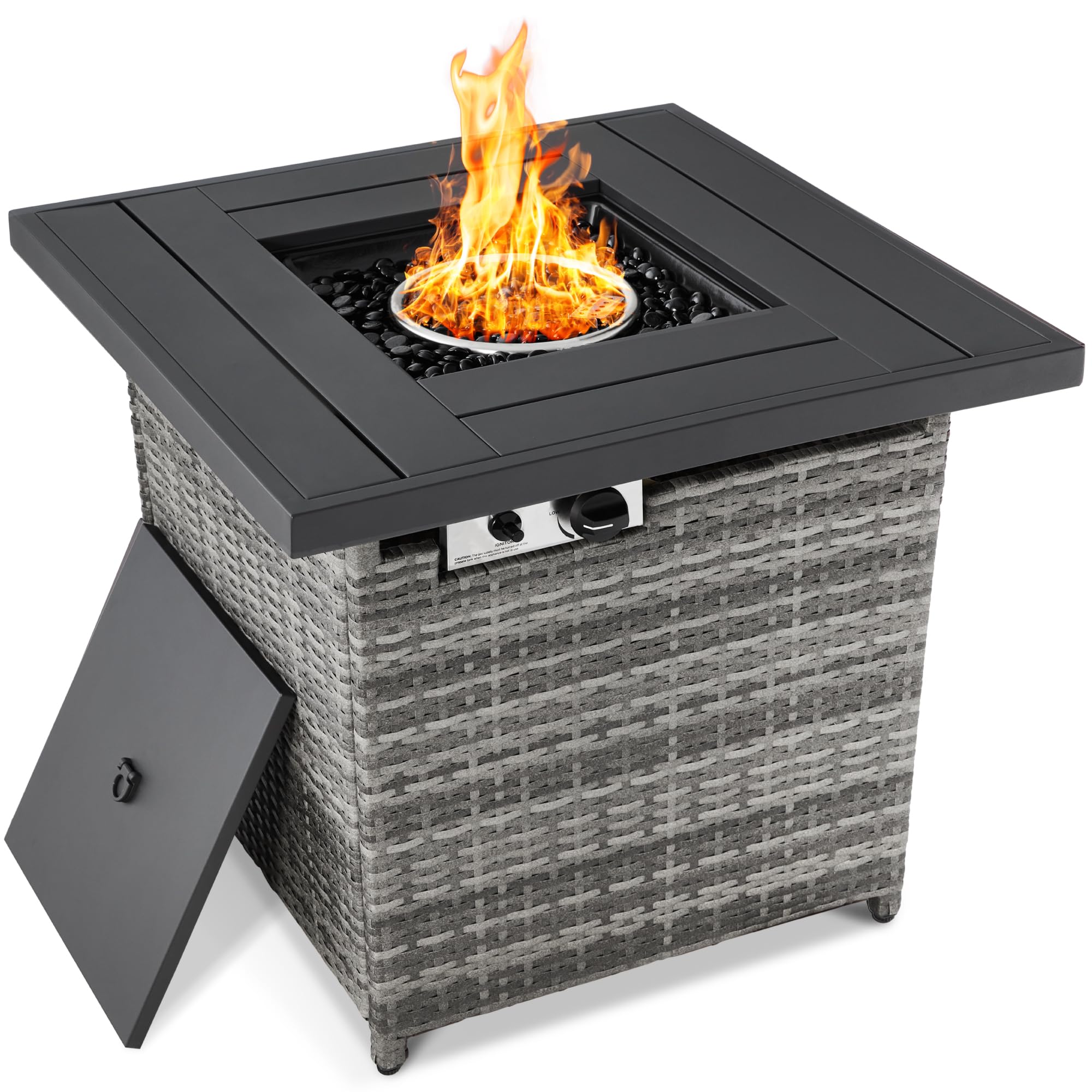 SereneLife Outdoor Propane Gas Fire Pit Table
