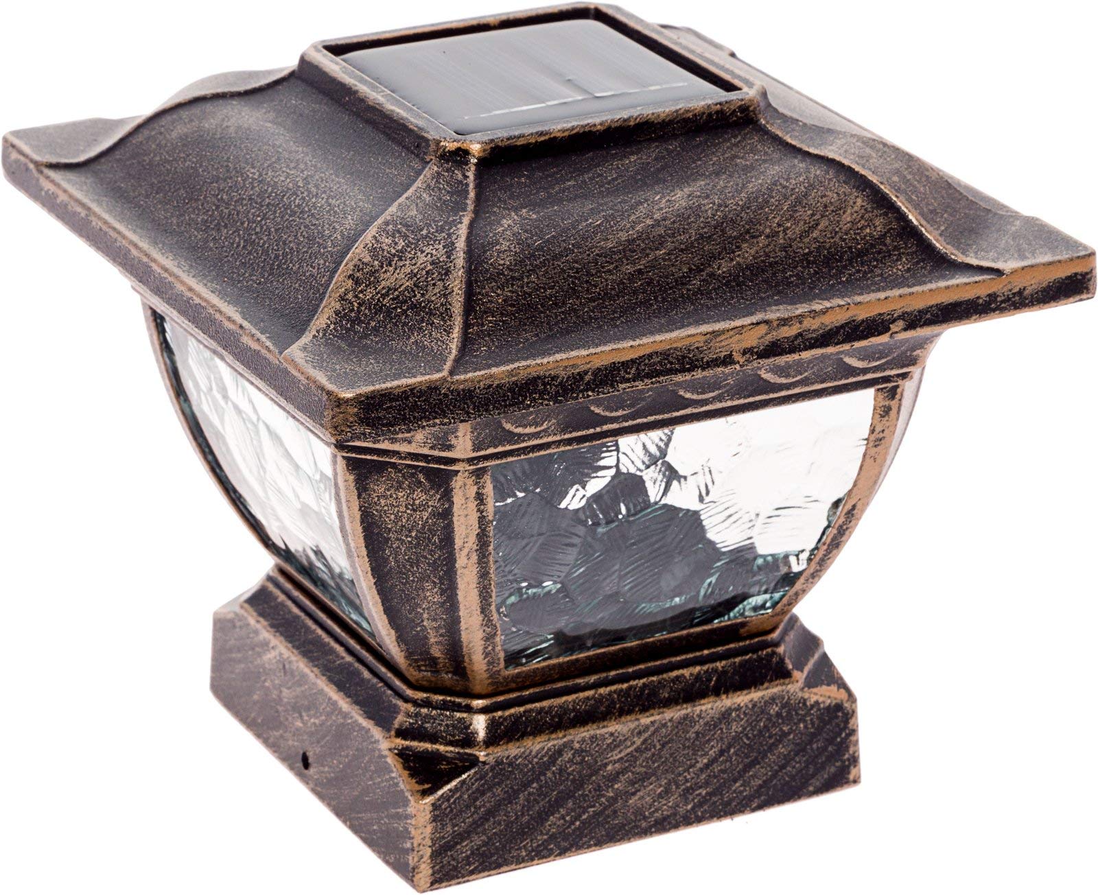 Sterno Home Glen Arbor Solar LED Post Cap, Dark Bronze, 4x4