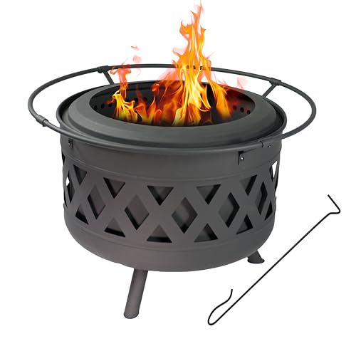 Sunnydaze 36-Inch Crossweave Steel Wood Burning Fire Pit