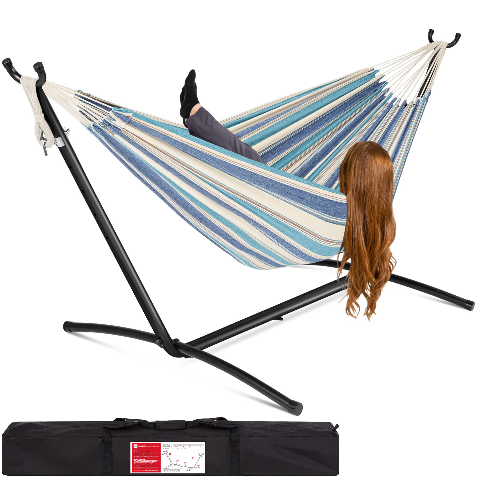 Vivere Double Hammock with Steel Stand